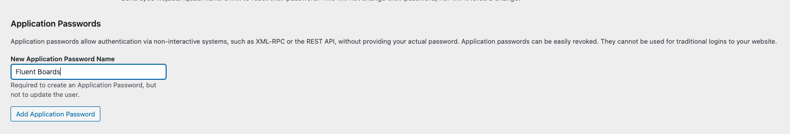 WordPress Application Passwords