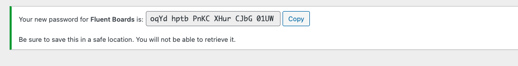 Generated Application Password
